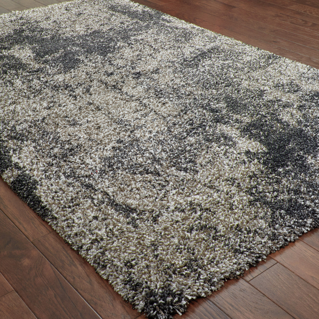 Black and Gray Abstract Shag