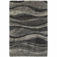 Thumbnail for Charcoal Silver And Grey Abstract Shag