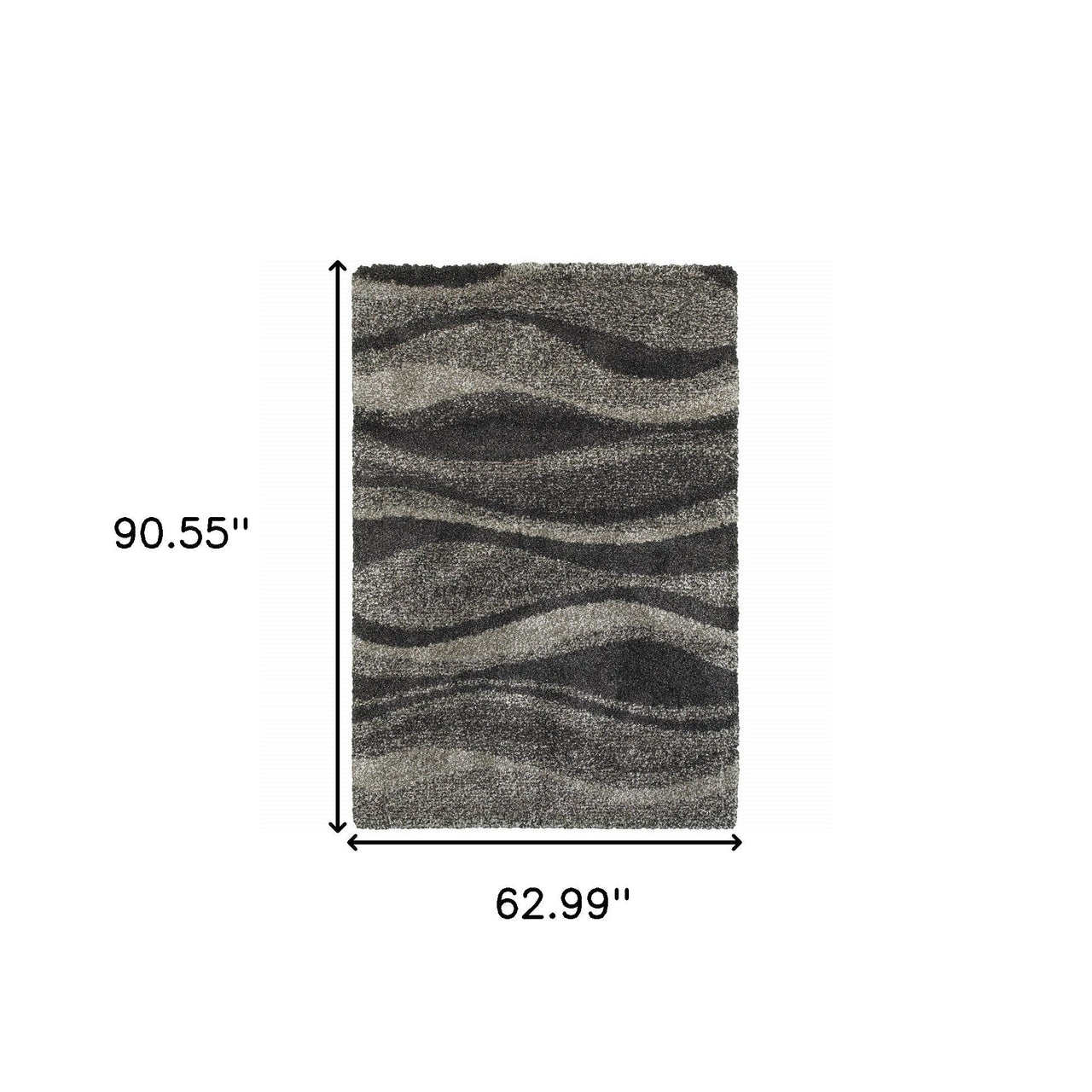 Charcoal Silver And Grey Abstract Shag