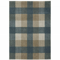 Thumbnail for Tan and Gray Geometric Power Loom Area Rug