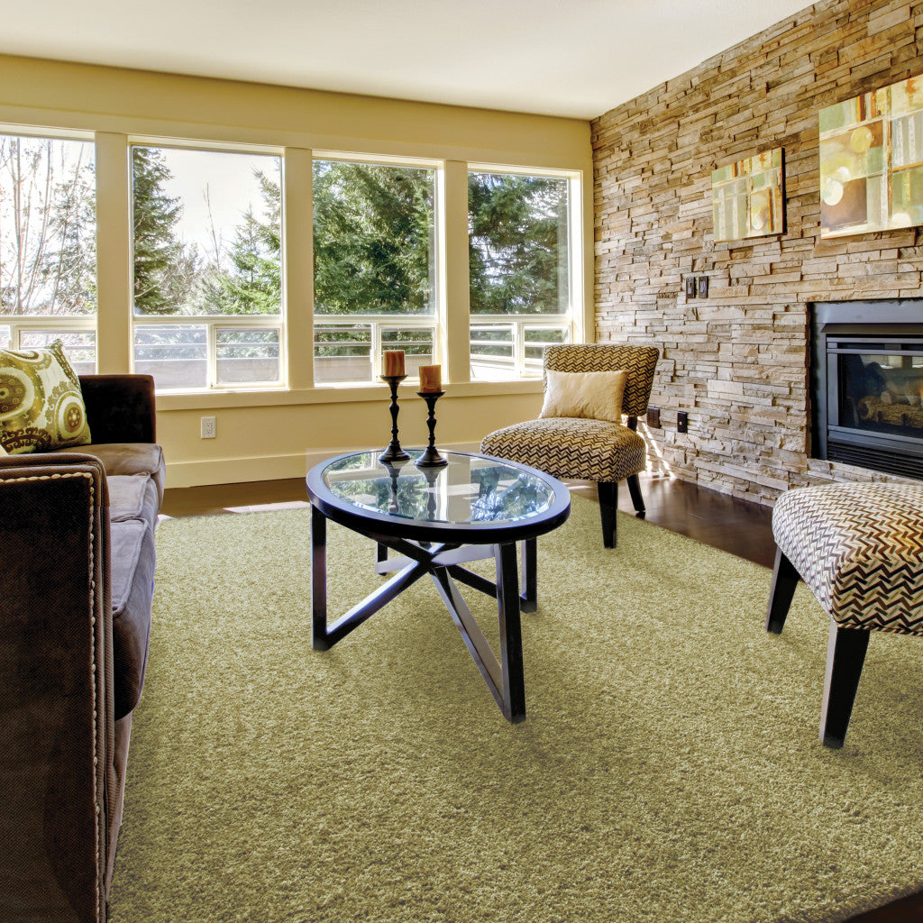Olive Green Stain Resistant Shag