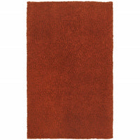 Thumbnail for Rust Red Shag Tufted Handmade Area Rug