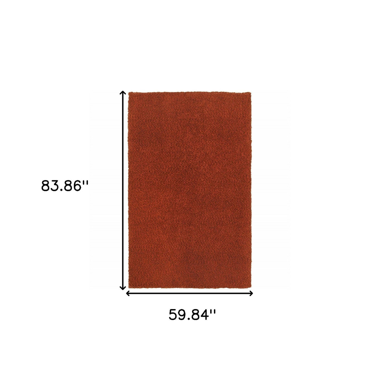 Rust Red Shag Tufted Handmade Area Rug