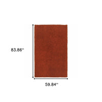 Thumbnail for Rust Red Shag Tufted Handmade Area Rug