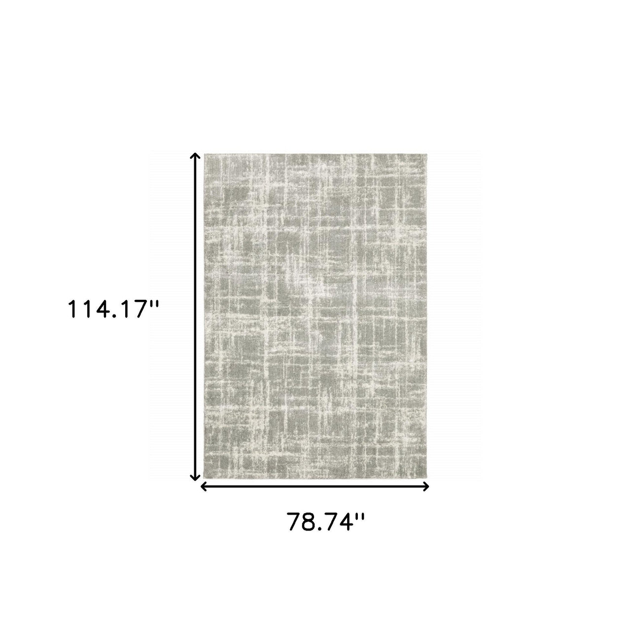 Grey And Ivory Abstract Shag Stain Resistant