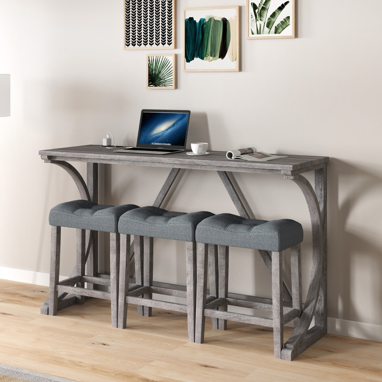 Bar Table Set With Power Outlet