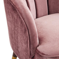 Thumbnail for Upholstered Barrel Accent Chair With Wooden Legs