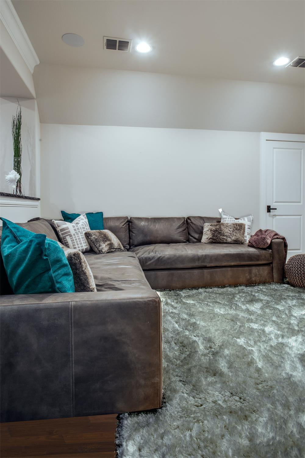 Gray Silver And Taupe Shag Tufted Handmade