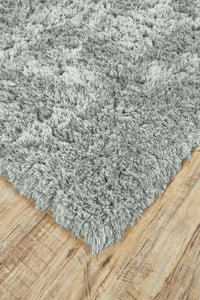 Thumbnail for Gray Silver And Taupe Shag Tufted Handmade