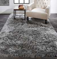 Thumbnail for Gray Silver And Taupe Shag Tufted Handmade