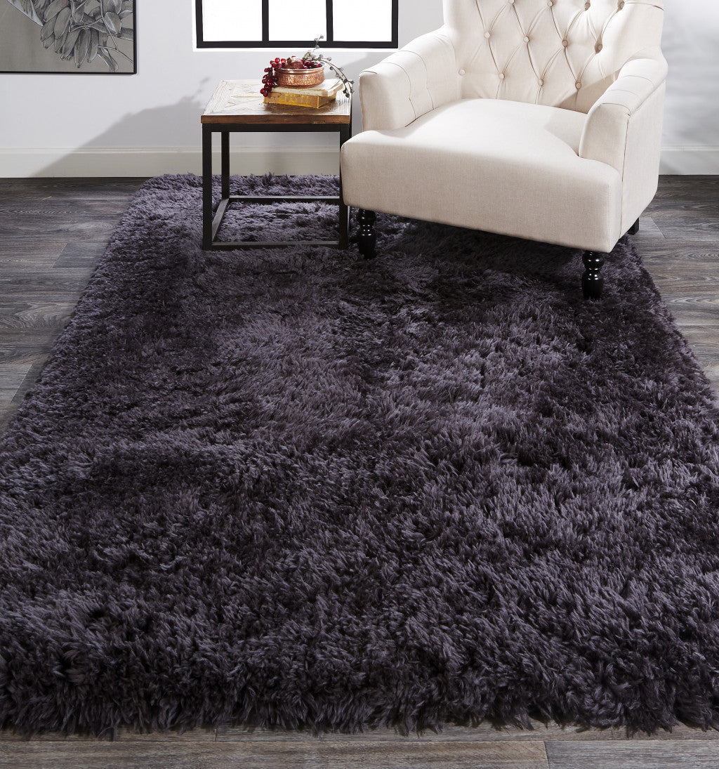 Gray Silver And Taupe Shag Tufted Handmade