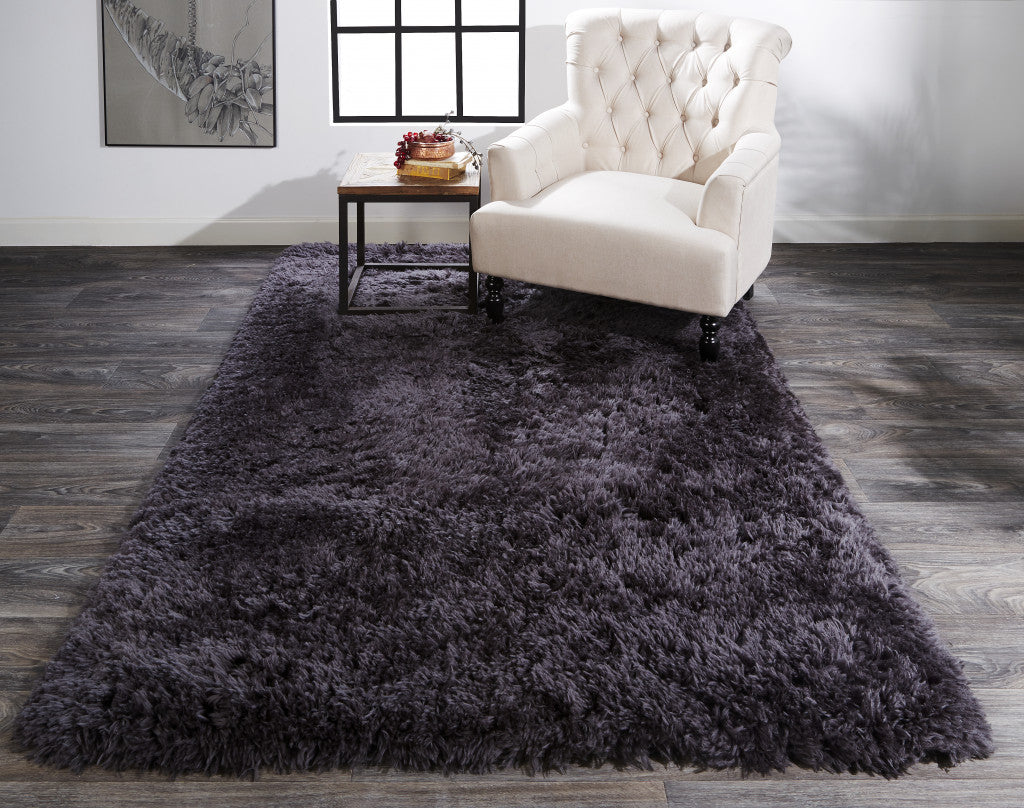 Gray Silver And Taupe Shag Tufted Handmade