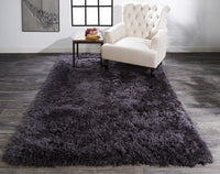 Thumbnail for Gray Silver And Taupe Shag Tufted Handmade
