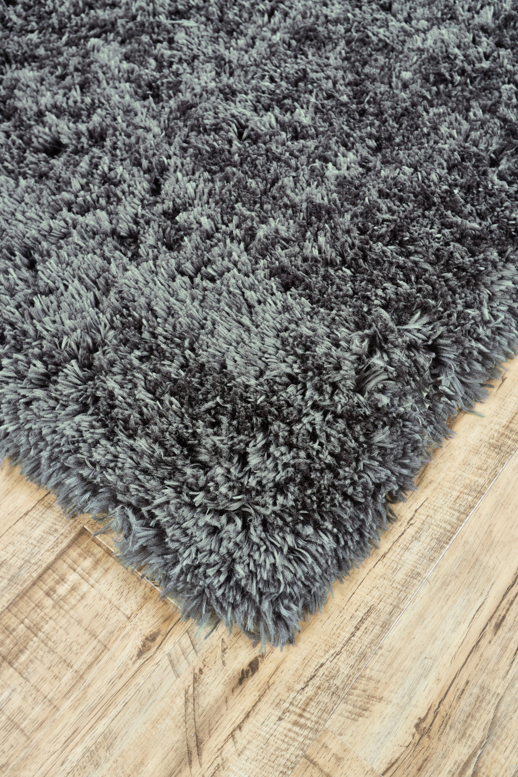 Gray Silver And Taupe Shag Tufted Handmade