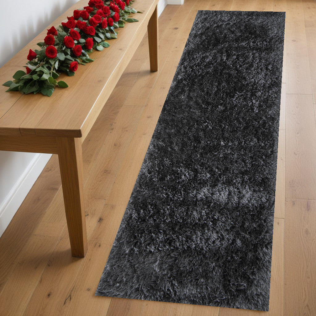Gray Silver And Taupe Shag Tufted Handmade