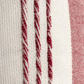 Red and White Color Block Cotton Throw Pillow With Tassels