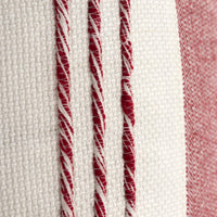 Thumbnail for Red and White Color Block Cotton Throw Pillow With Tassels