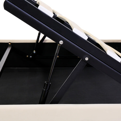 Functional Bed With Slatted Frame And Storage