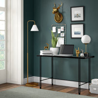Thumbnail for Brass Arched Floor Lamp With White Frosted Glass Cone Shade