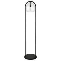 Thumbnail for Black Column Floor Lamp With Clear Seeded Glass Globe Shade