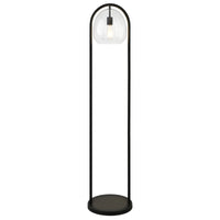 Thumbnail for Black Column Floor Lamp With Clear Seeded Glass Globe Shade