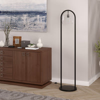 Thumbnail for Black Column Floor Lamp With Clear Seeded Glass Globe Shade