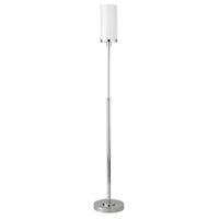 Thumbnail for Nickel Torchiere Floor Lamp With White Frosted Glass Drum Shade