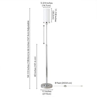 Thumbnail for Nickel Torchiere Floor Lamp With White Frosted Glass Drum Shade