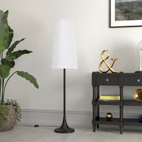 Thumbnail for Black Novelty Floor Lamp With White Frosted Glass Drum Shade