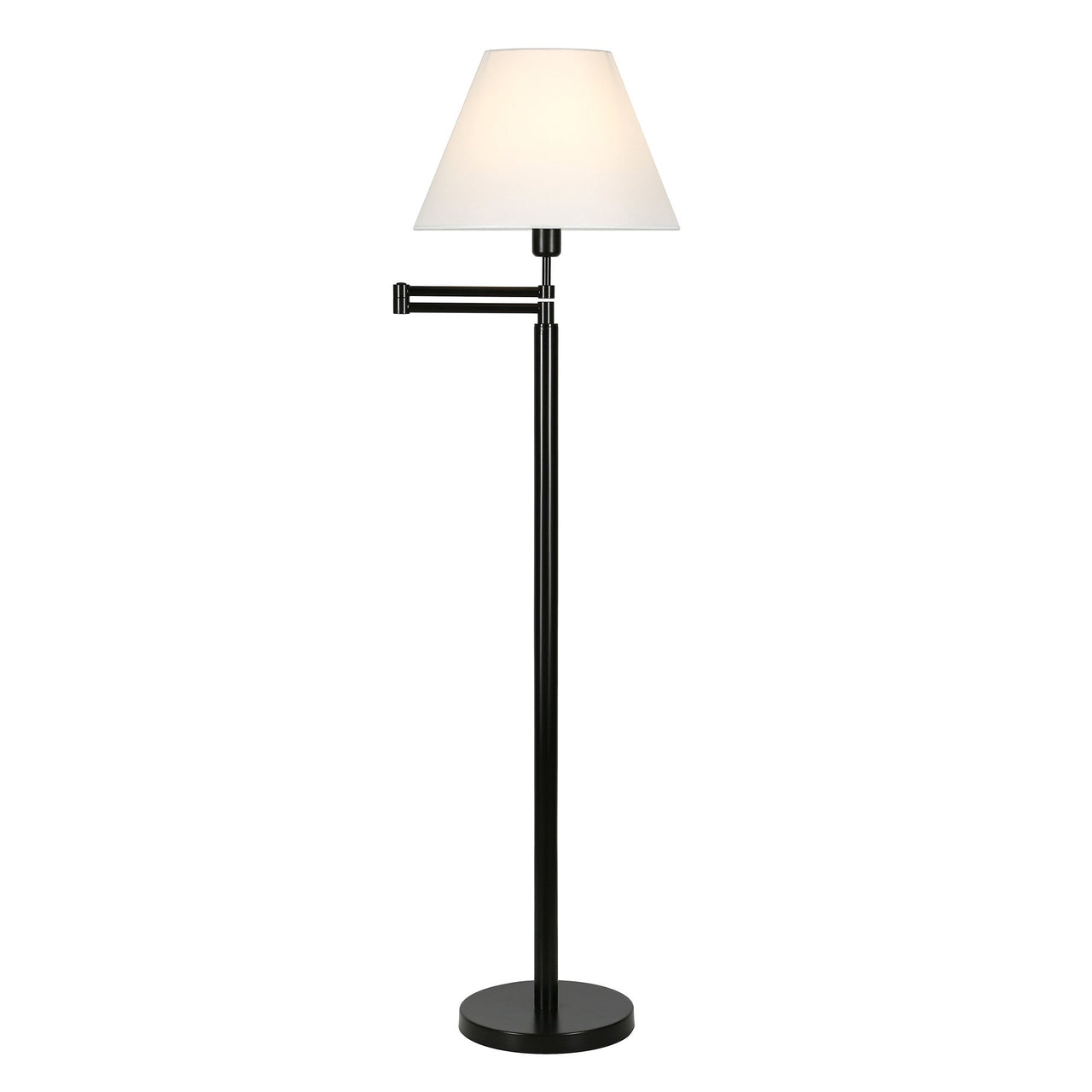 Swing Arm Lamp With White Frosted Glass Empire Shade