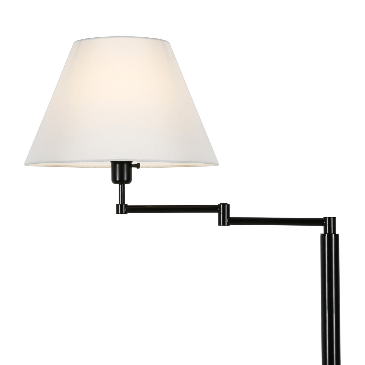 Swing Arm Lamp With White Frosted Glass Empire Shade