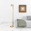 Brass Arched Floor Lamp with Frosted Glass Dome