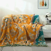 Thumbnail for Cotton Gauze Fringed Throw Blanket