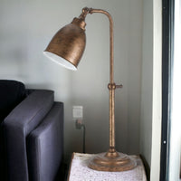Thumbnail for Bronze Metal Adjustable Lantern Table Lamp With Bronze Dome Shade