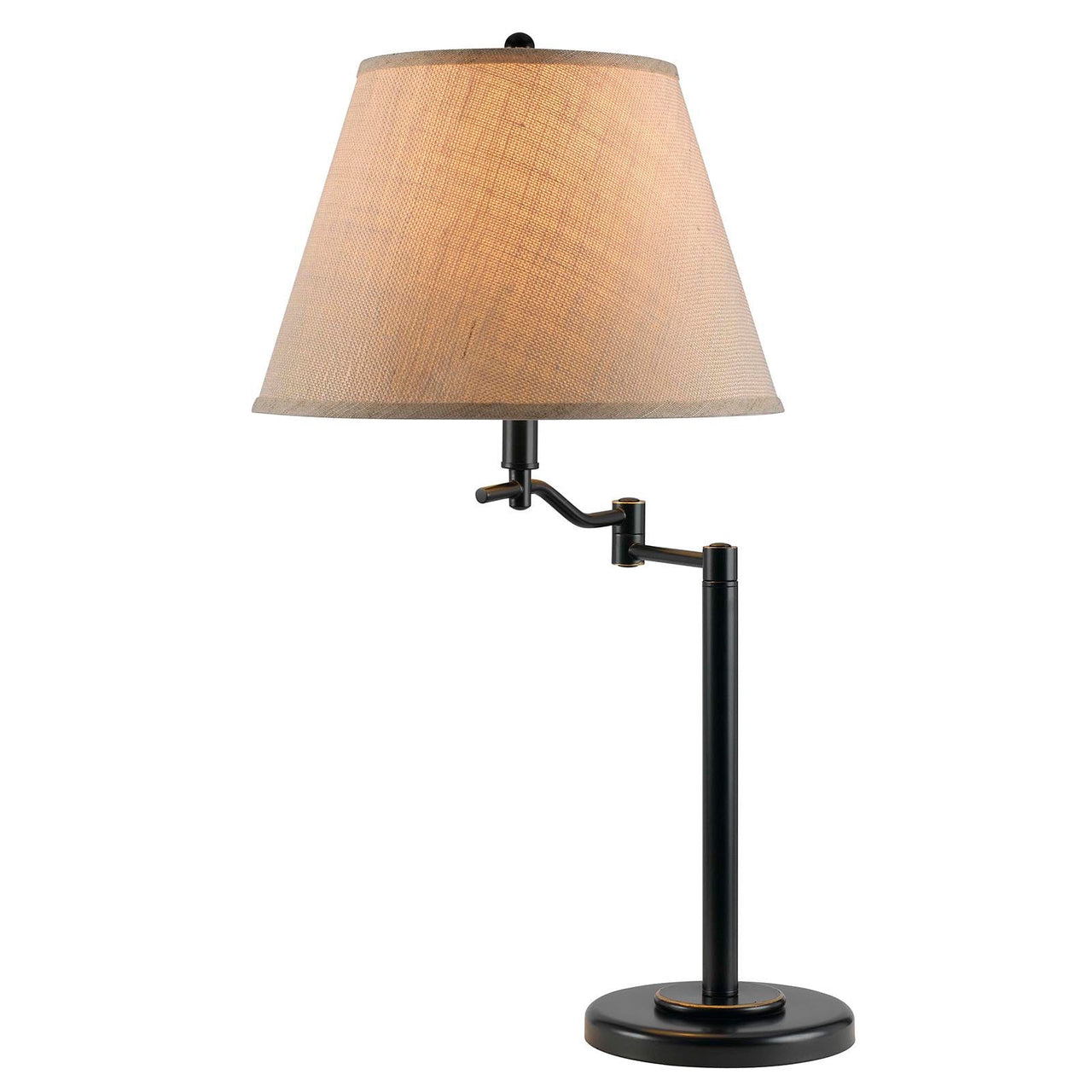 Metal Swing Arm Lamp With Off White Empire Shade