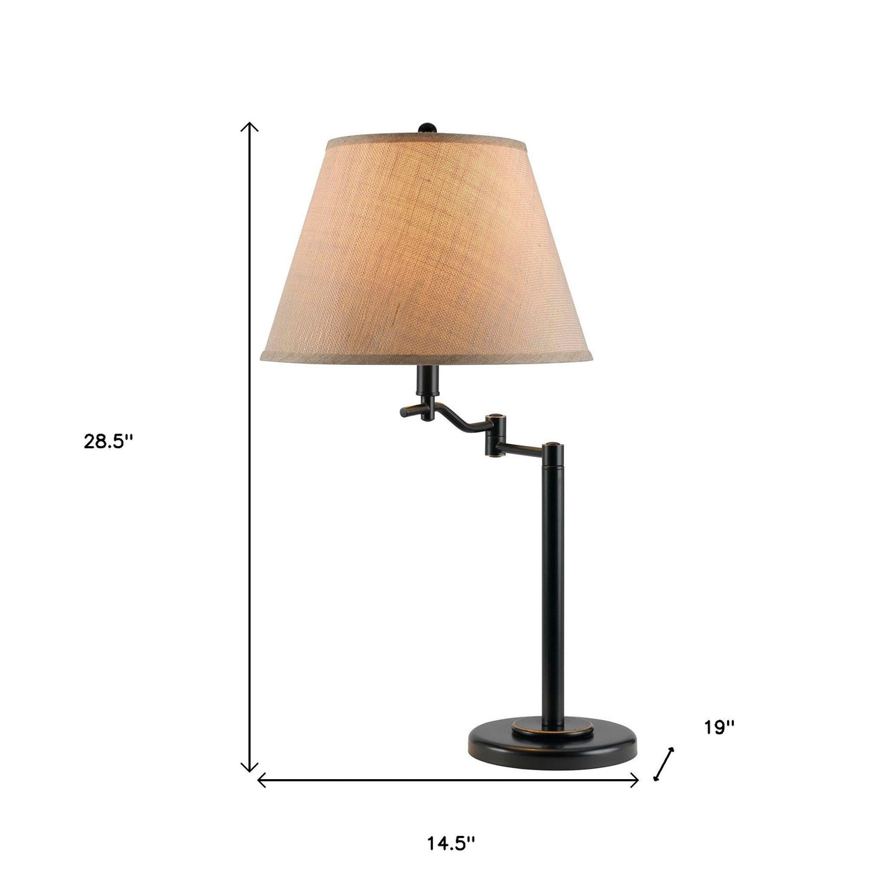 Metal Swing Arm Lamp With Off White Empire Shade