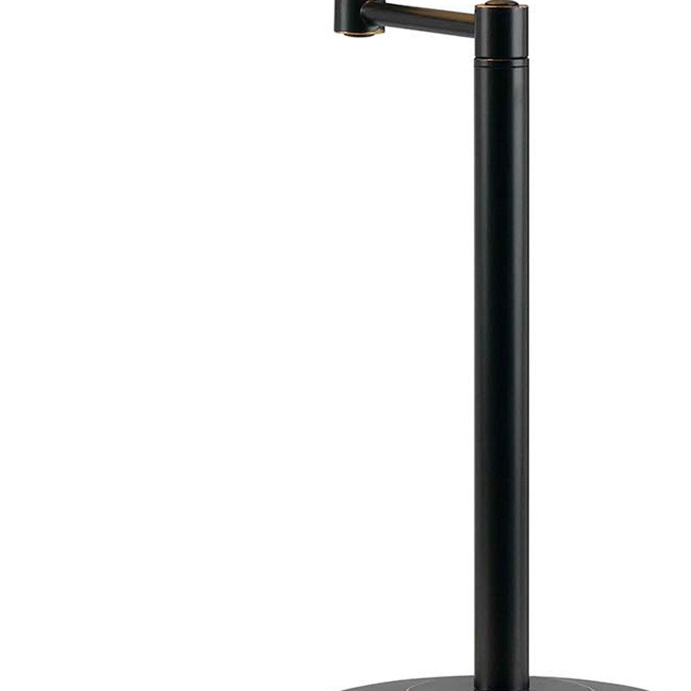 Metal Swing Arm Lamp With Off White Empire Shade