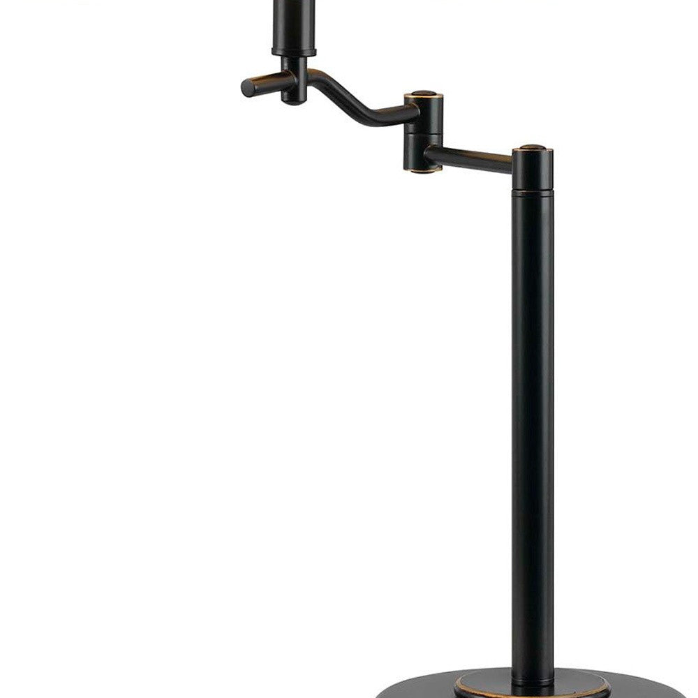 Metal Swing Arm Lamp With Off White Empire Shade