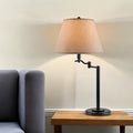 Metal Swing Arm Lamp With Off White Empire Shade