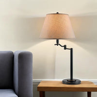 Thumbnail for Metal Swing Arm Lamp With Off White Empire Shade