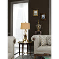 Brown Antlers Table Lamp With Brown Empire Shade