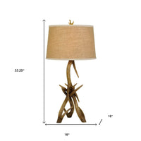 Thumbnail for Brown Antlers Table Lamp With Brown Empire Shade