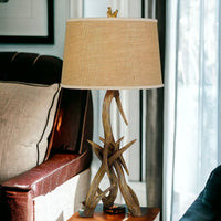 Thumbnail for Brown Antlers Table Lamp With Brown Empire Shade