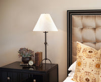 Thumbnail for Black Metal Table Lamp With Off White Empire Shade