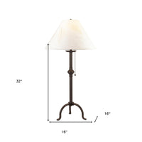 Thumbnail for Black Metal Table Lamp With Off White Empire Shade