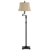 Thumbnail for Swing Arm Floor Lamp With Brown Square Shade