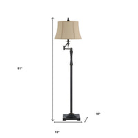 Thumbnail for Swing Arm Floor Lamp With Brown Square Shade