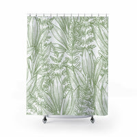 Thumbnail for Green Leaves Outline Shower Curtain