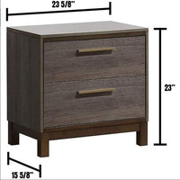 Thumbnail for Contemporary 1pc Nightstand Two Tone Antique Gray Bedroom Furniture Nightstand