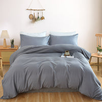 Thumbnail for 3Piece Solid Color Soft Duvet Cover Set